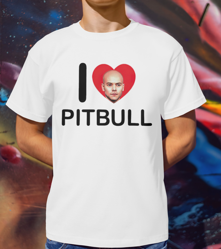 I Love Pitbull Baldrry T-Shirt