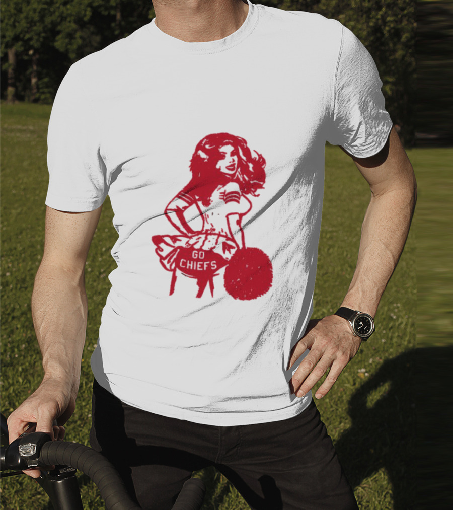 Cheerleader Go Chiefs Pom Pom Spirit T-Shirt