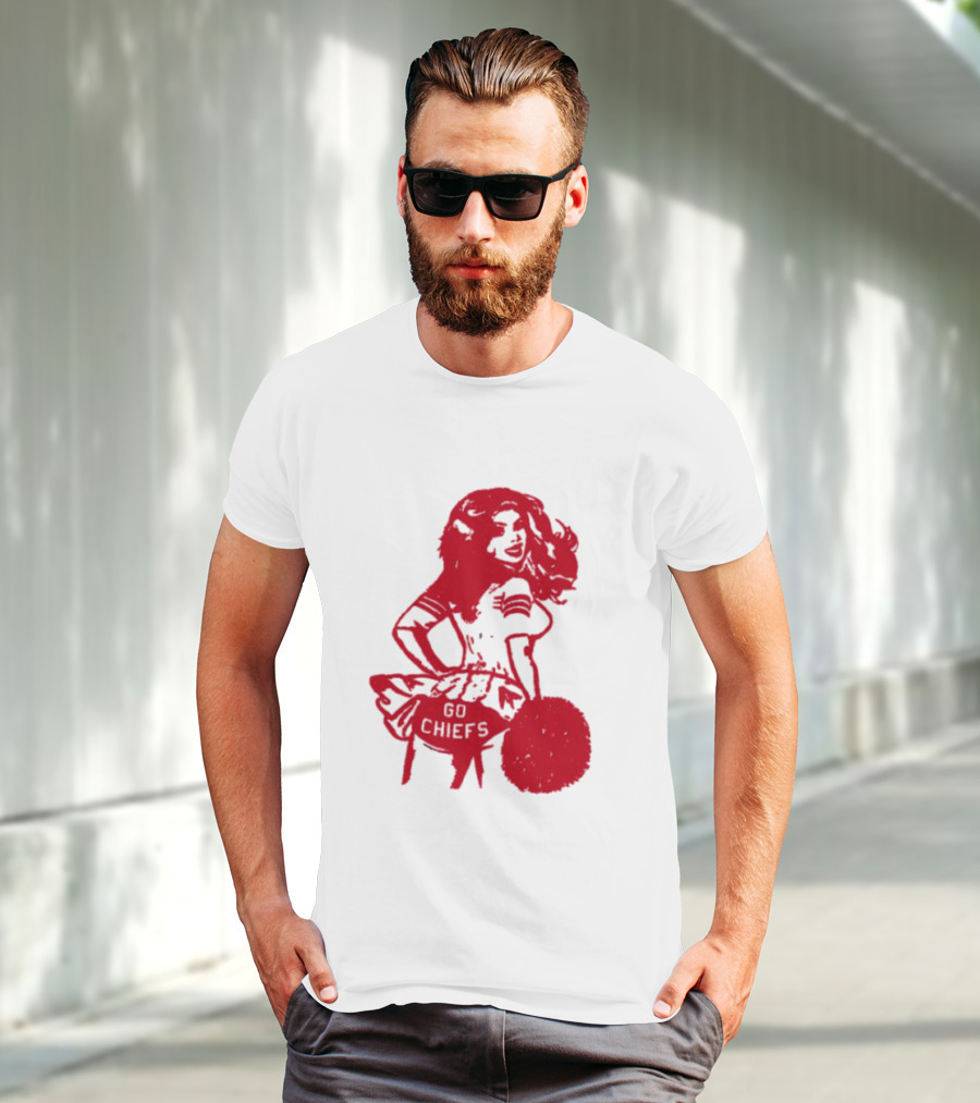 Cheerleader Go Chiefs Pom Pom Spirit T-Shirt