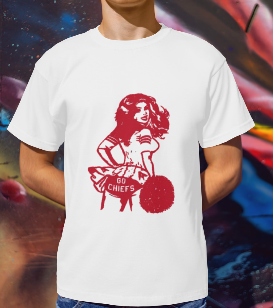 Cheerleader Go Chiefs Pom Pom Spirit T-Shirt