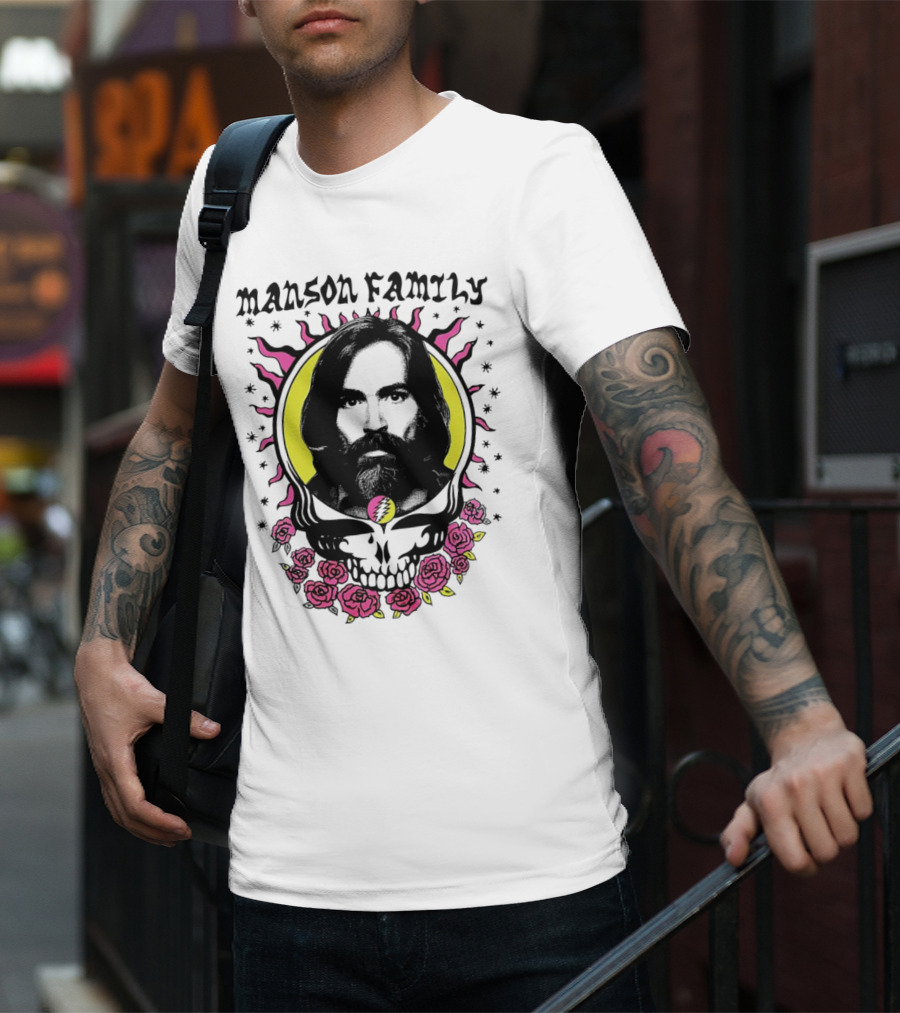 Manson Family Skull Roses Psychedelic T-Shirt