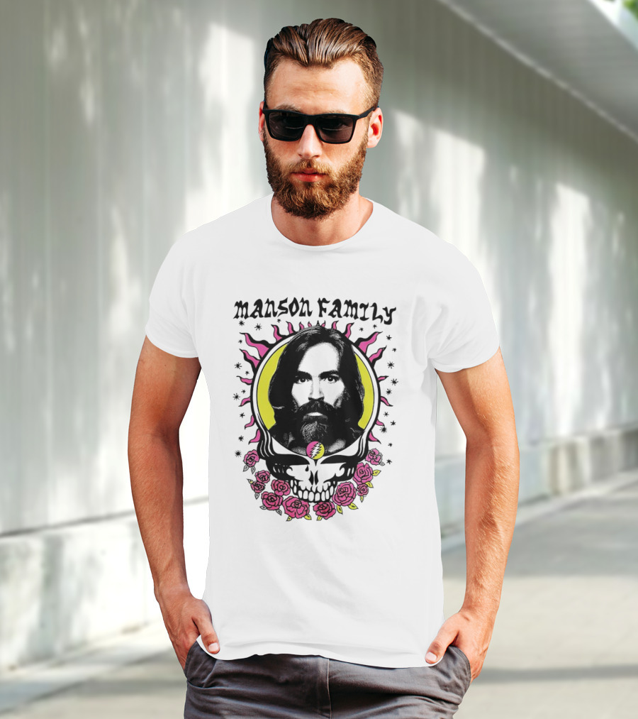 Manson Family Skull Roses Psychedelic T-Shirt