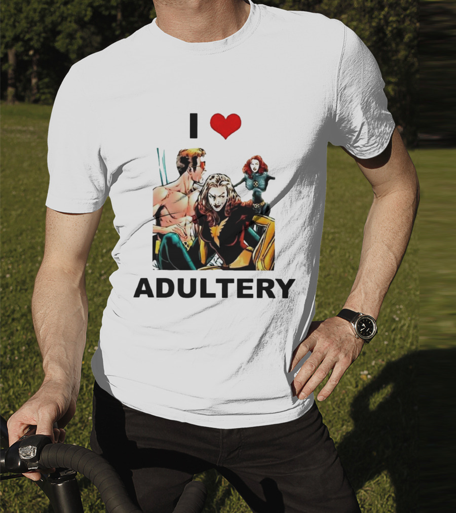 I Love Adultery Adult Joke Comic Characters T-Shirt