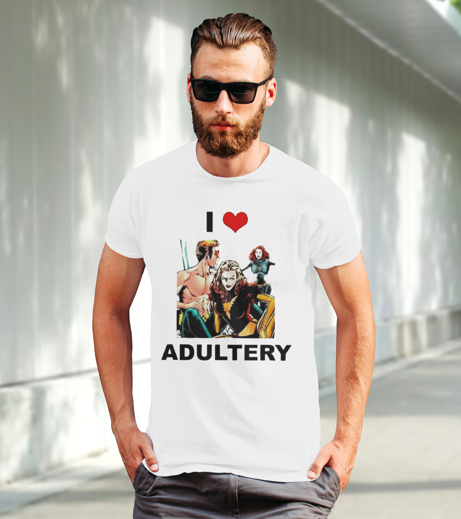 I Love Adultery Adult Joke Comic Characters T-Shirt