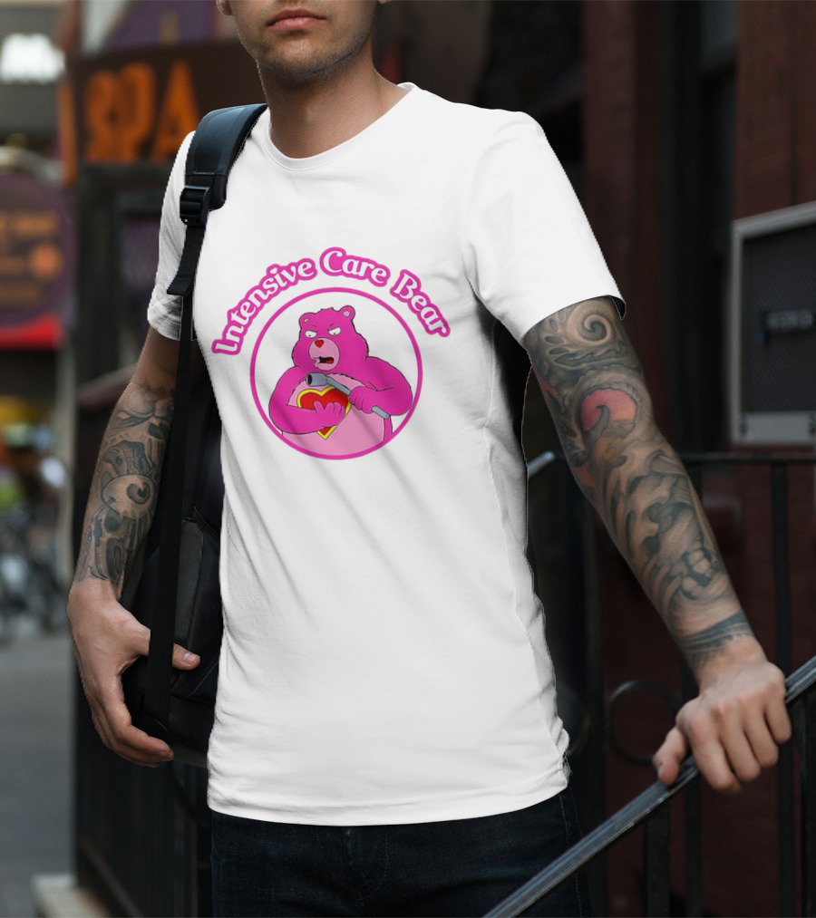 Intensive Care Bear With Heart And Pipe T-Shirt