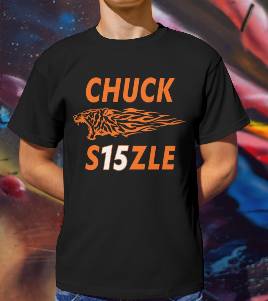 CHUCK SIZZLE S15ZLE Tiger Flame Cincinnati Bengals T-Shirt