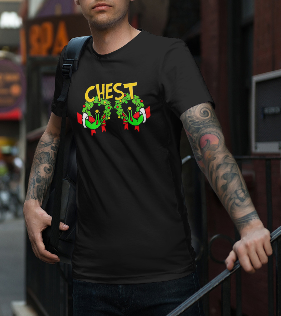 Grinch Chest Wreath Christmas T-Shirt