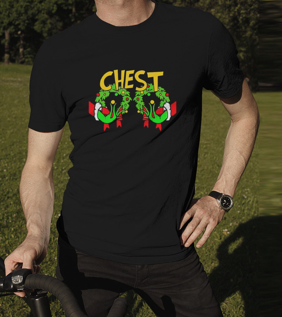 Grinch Chest Wreath Christmas T-Shirt