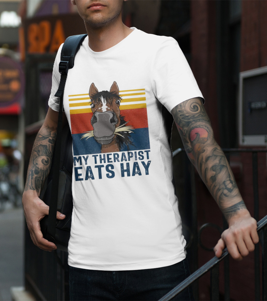 My Therapist Eats Hay Horse Vintage T-Shirt