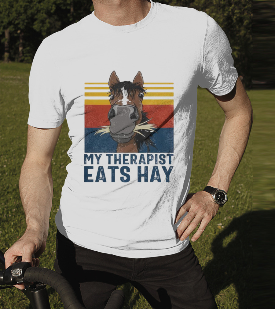 My Therapist Eats Hay Horse Vintage T-Shirt