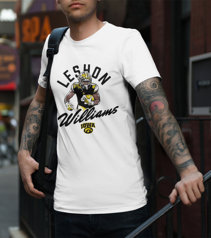 Leshon Williams Iowa Football Hawkeyes Cartoon Football Player T-Shirt