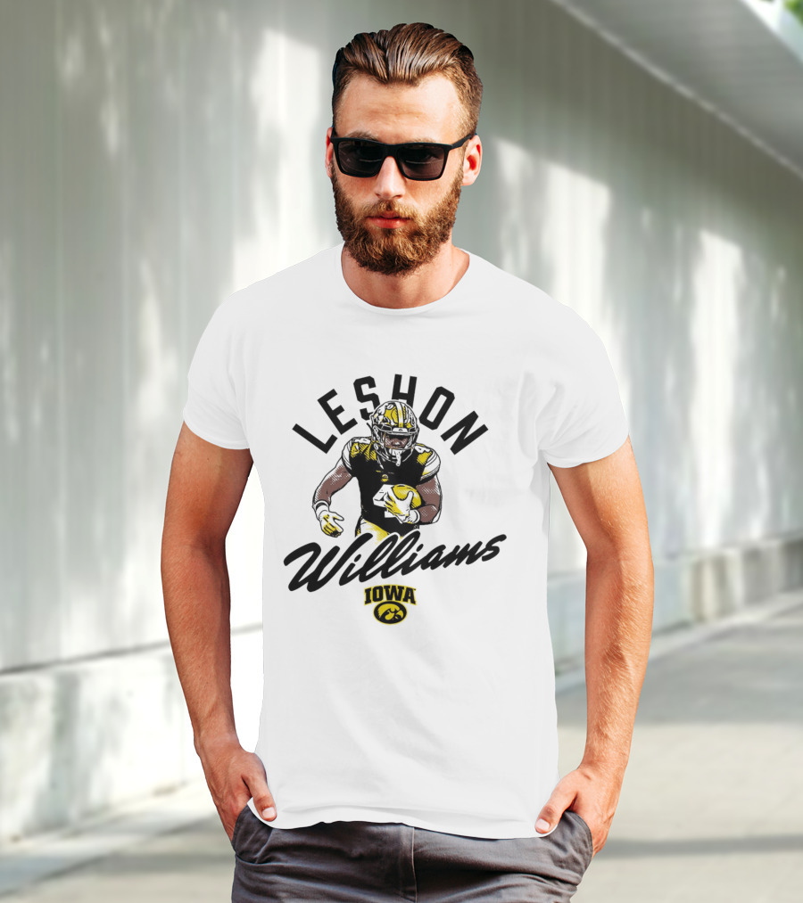 Leshon Williams Iowa Football Hawkeyes Cartoon Football Player T-Shirt