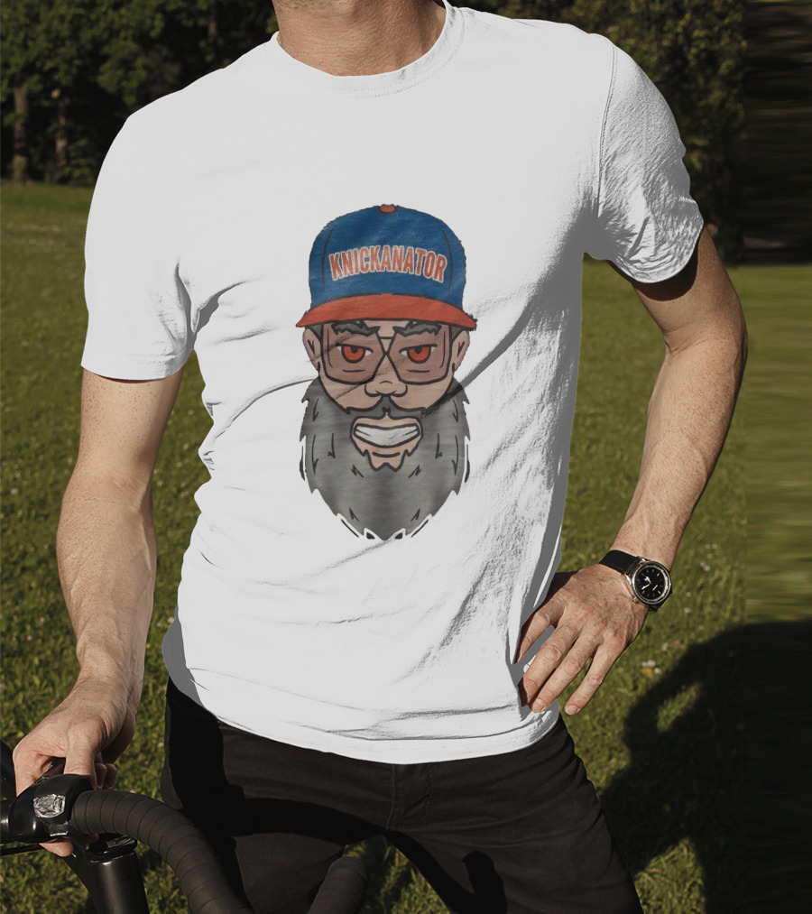 Nickanator New York Knicks Beard Hat Face T-Shirt