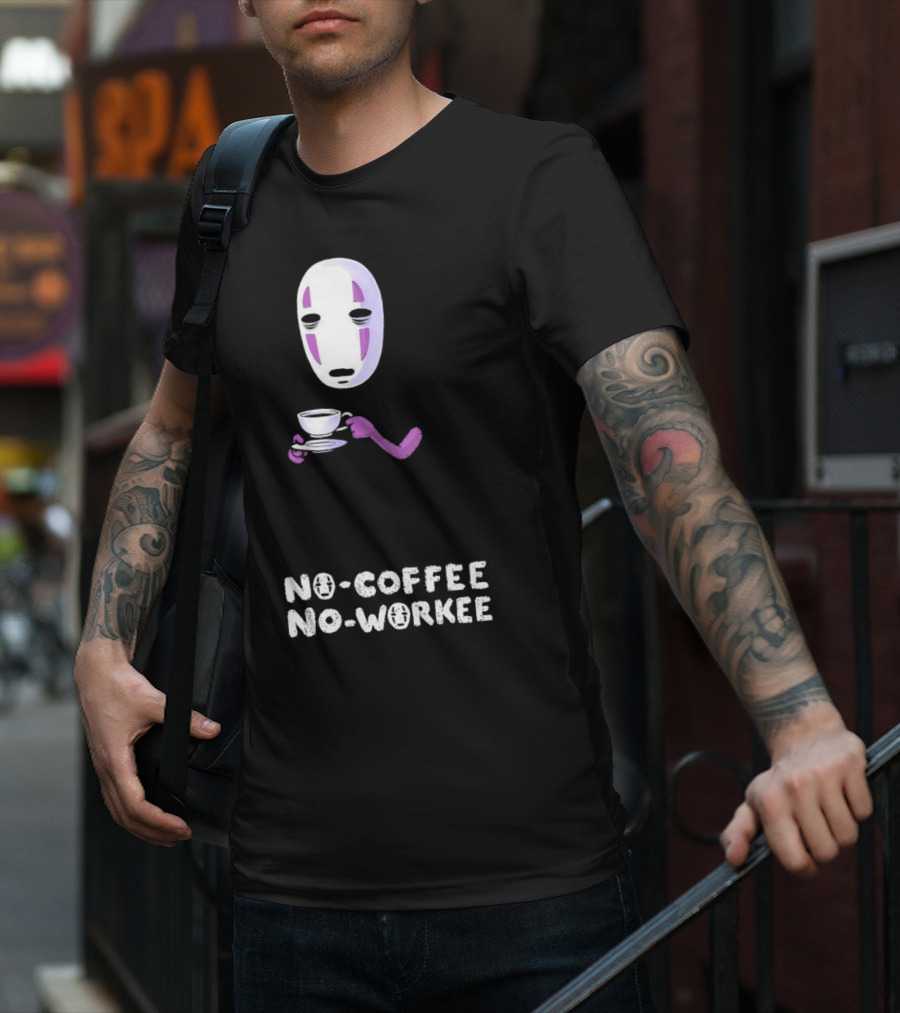 Spirited Away No Face No Coffee No Workee T-Shirt