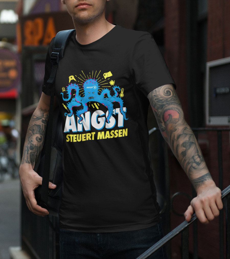 Angst Steuert Massen Octopus With Symbols And Expressions T-Shirt