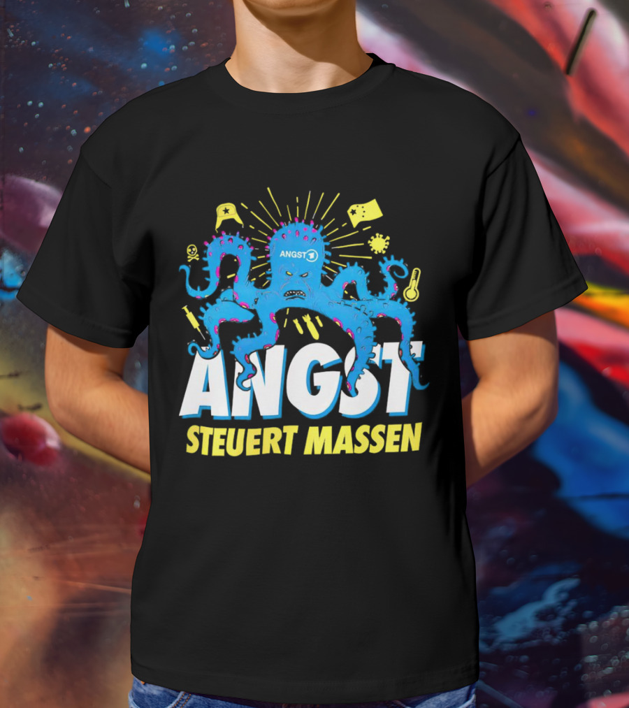Angst Steuert Massen Octopus With Symbols And Expressions T-Shirt