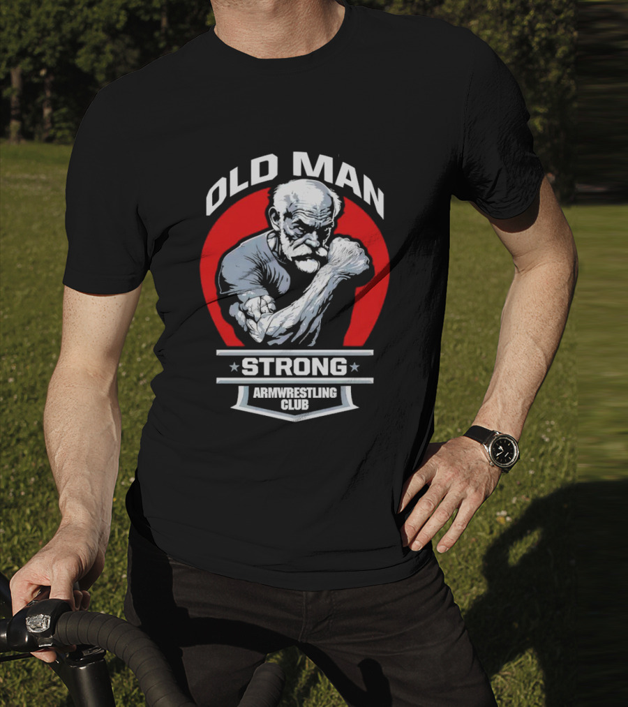 Old Man Strong Armwrestling Club Vintage Style Retro T-Shirt