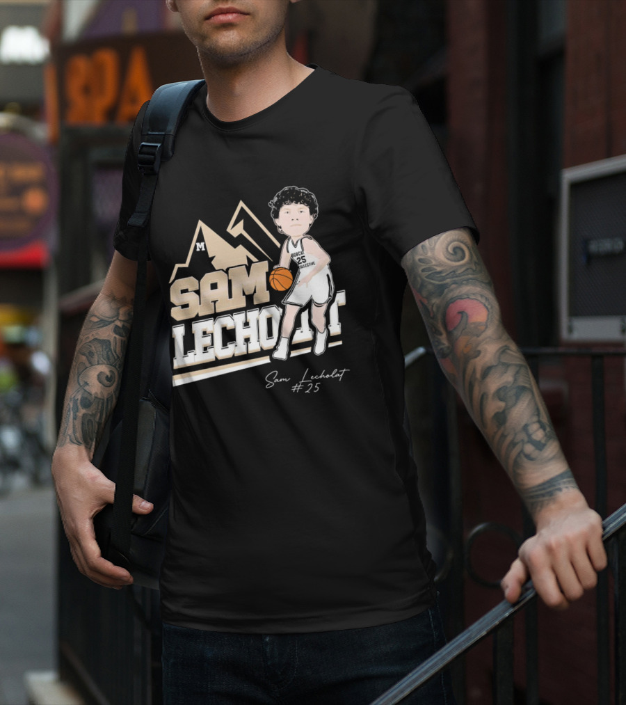 Sam Lecholat Montana State Bobcats Collective #25 Signature Basketball Player M T-Shirt