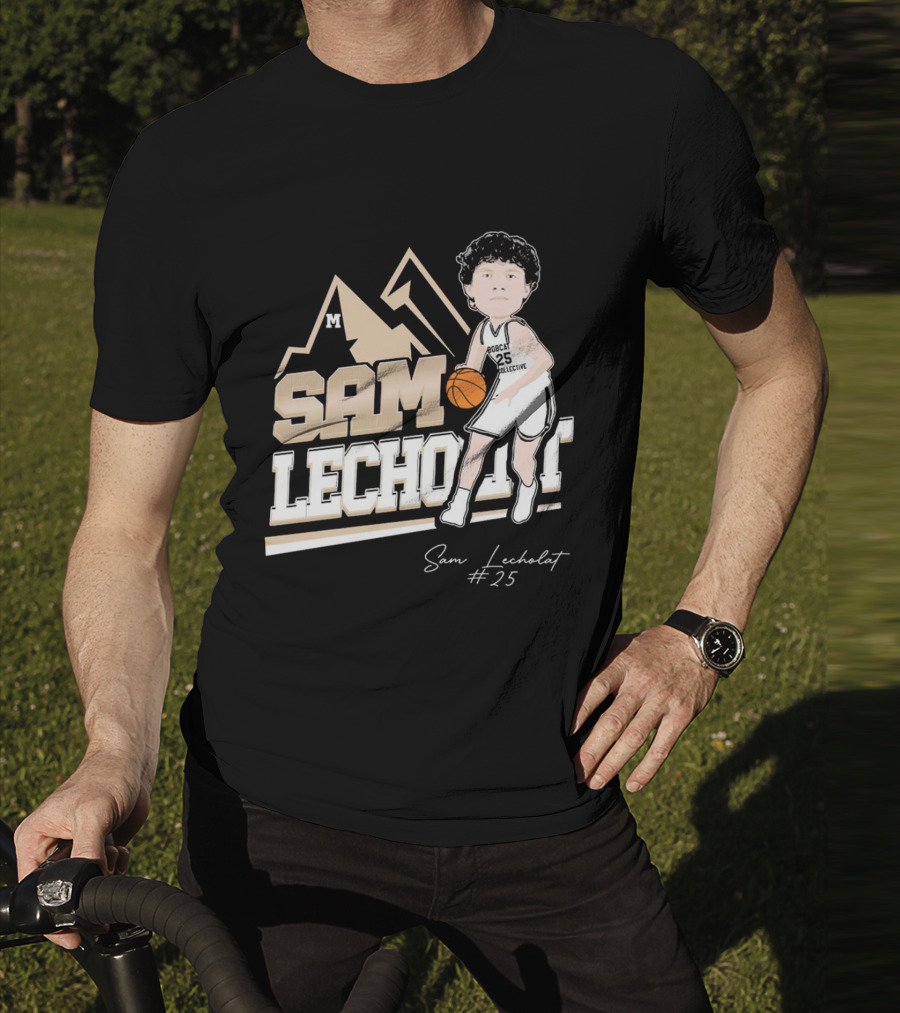 Sam Lecholat Montana State Bobcats Collective #25 Signature Basketball Player M T-Shirt