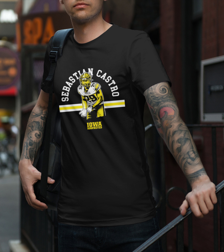 Sebastian Castro Iowa Hawkeyes Football Player T-Shirt
