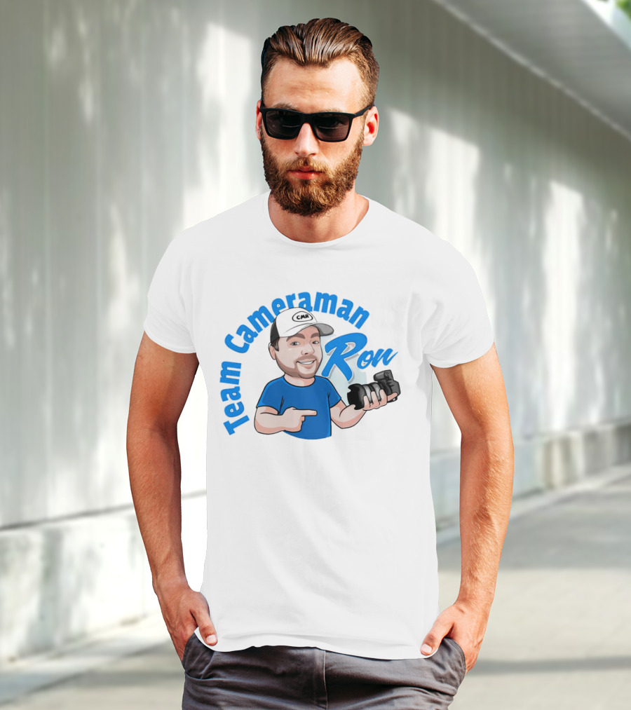 Team Cameraman Ron Cartoon Character Holding Camera T-Shirt
