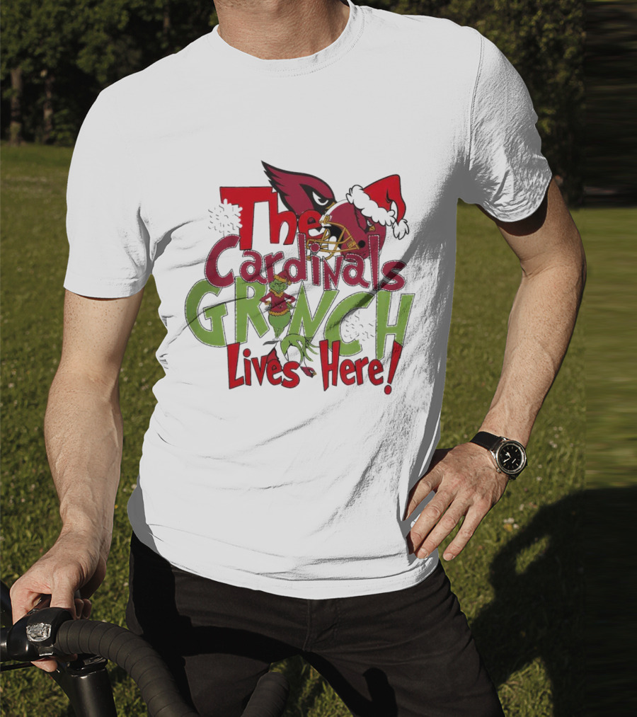 The Cardinals Grinch Lives Here Christmas Arizona T-Shirt