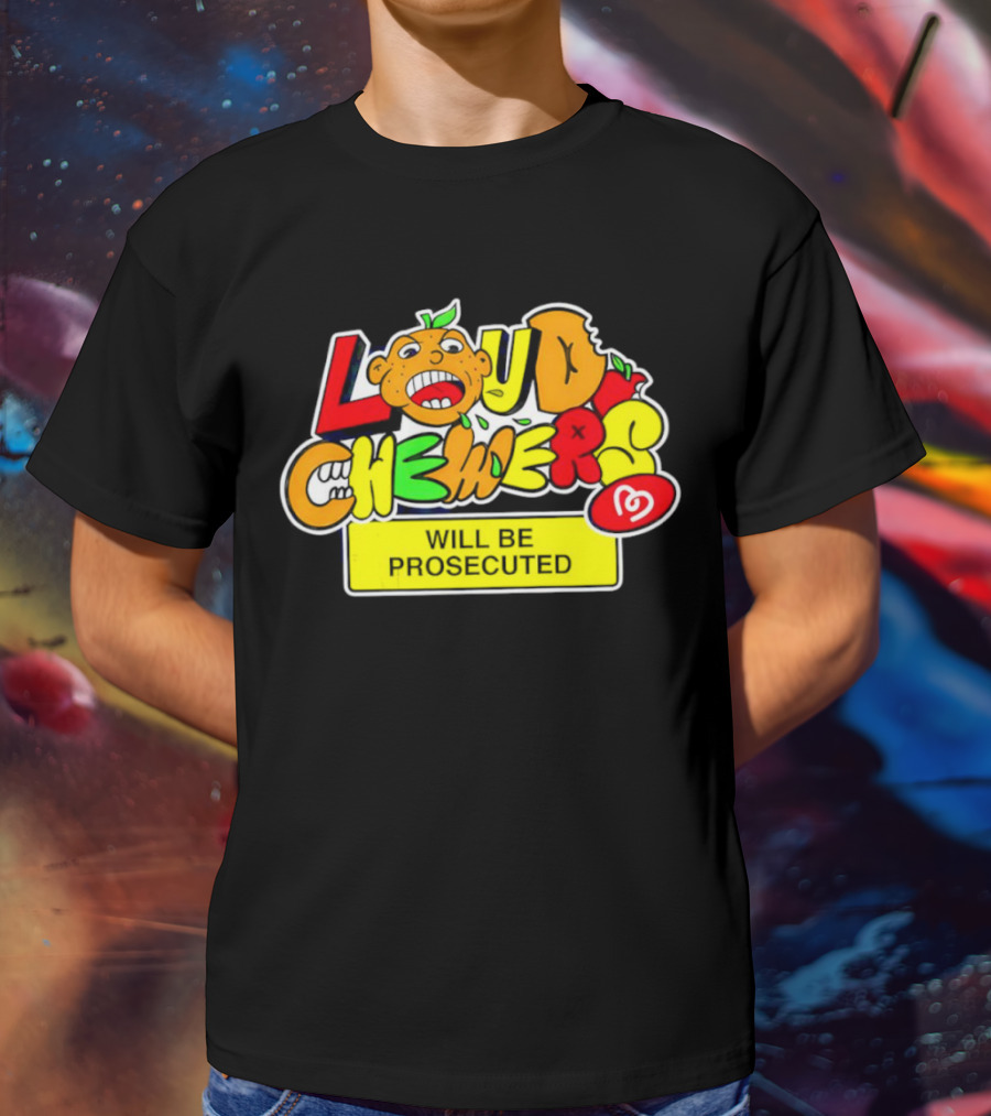 Loud Chewers Will Be Prosecuted Ice Cream Cartoon T-Shirt