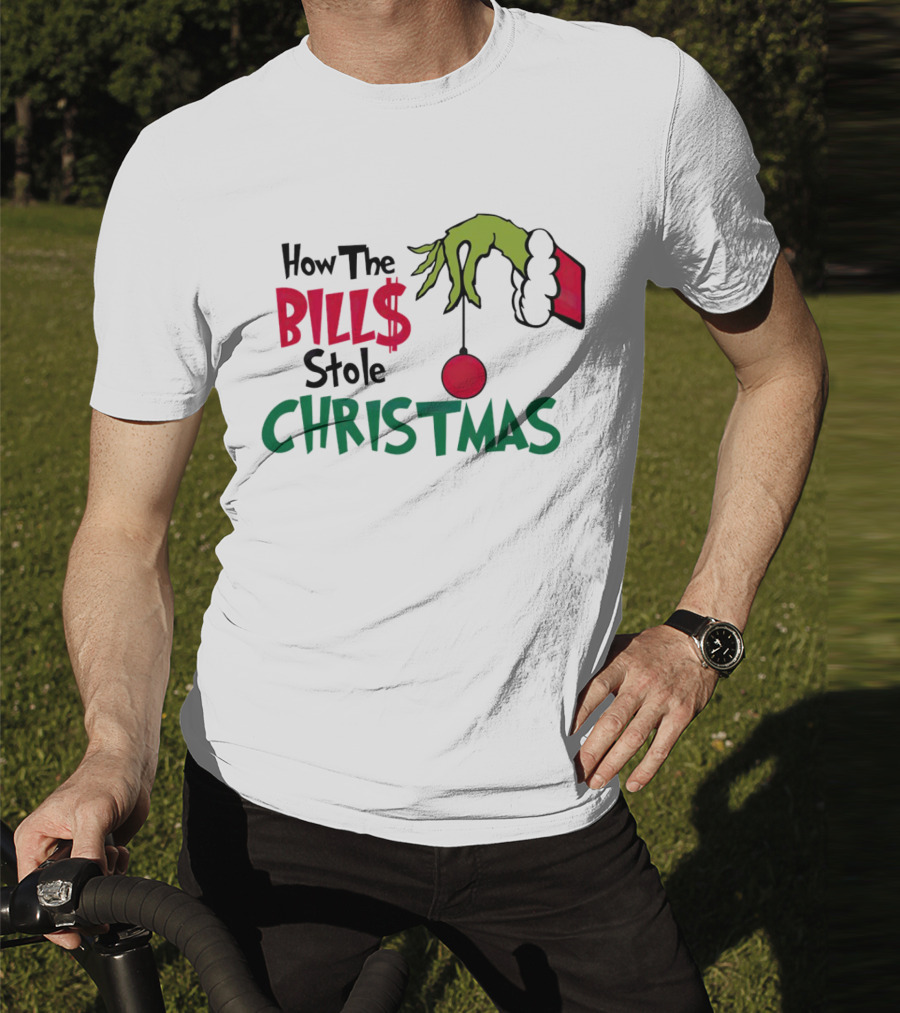 How The Bills Stole Christmas Grinch Hand T-Shirt