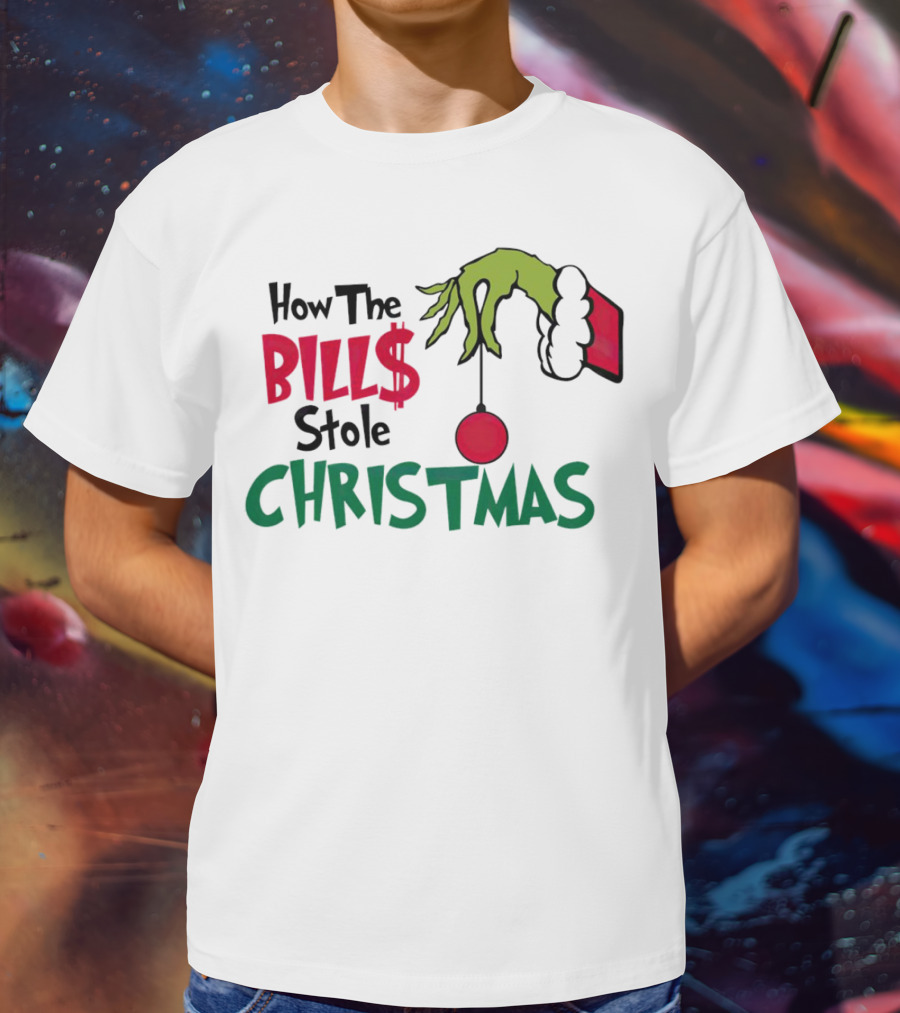 How The Bills Stole Christmas Grinch Hand T-Shirt