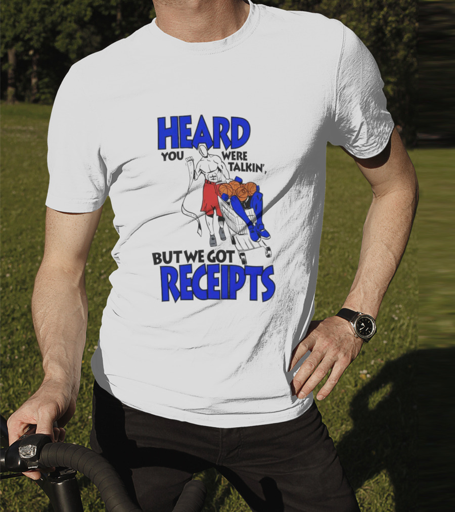 Heard You Were Talking But We Got Receipts Basketball Duel Scene T-Shirt