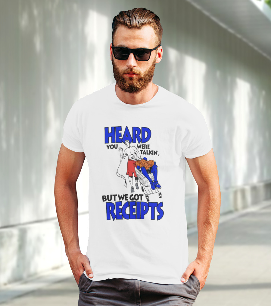 Heard You Were Talking But We Got Receipts Basketball Duel Scene T-Shirt
