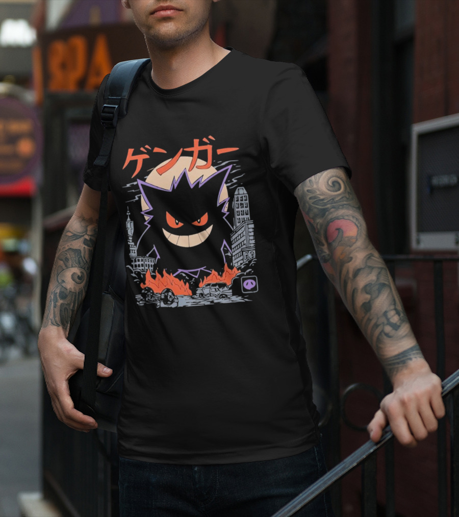 Gengar Urban Cityscape Destruction T-Shirt