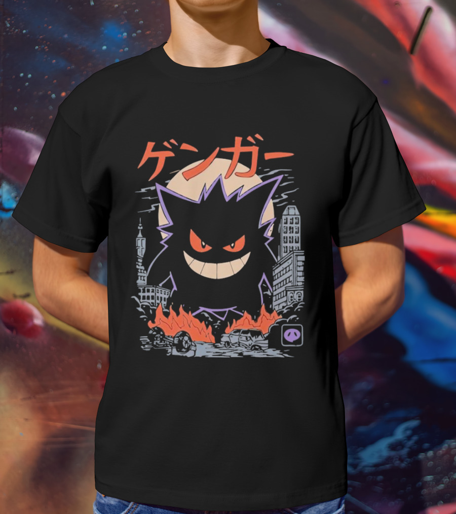 Gengar Urban Cityscape Destruction T-Shirt