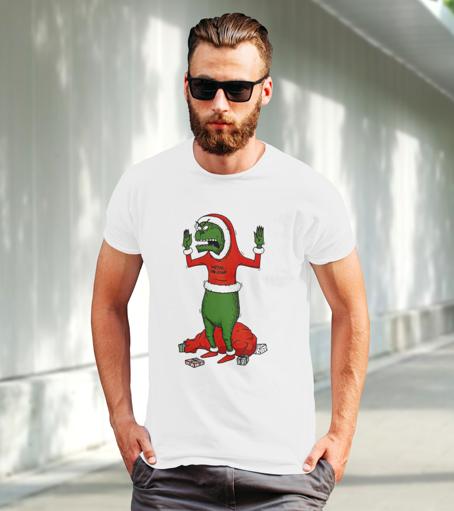 Grinch Cornholio Metal Christmas How The Grinch Stole Christmas T-Shirt