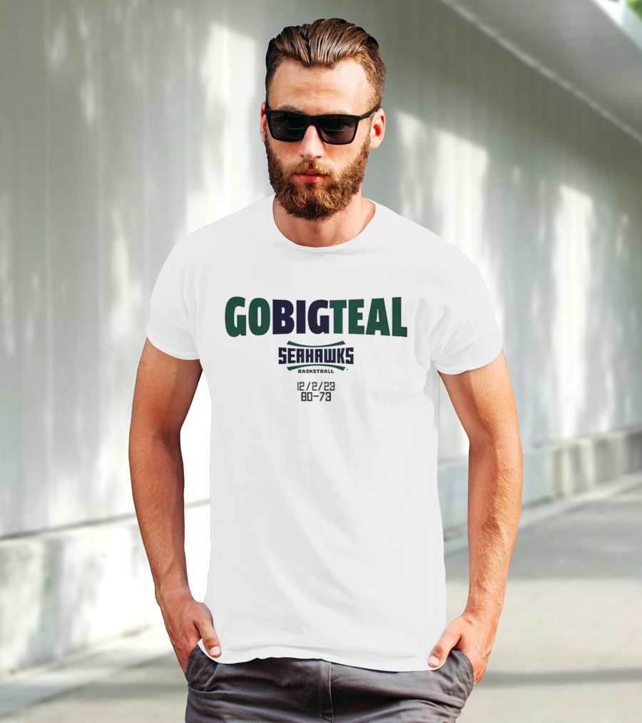GOBIGTEAL Seattle Seahawks Basketball 12/8/23 Score 80-73 T-Shirt