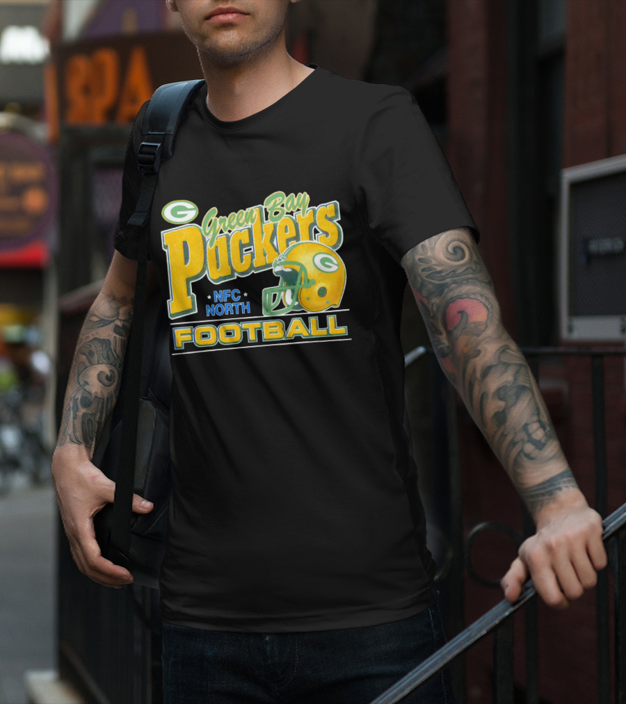 Green Bay Packers Football NFC North Helmet T-Shirt