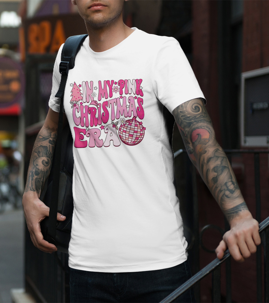 In My Pink Christmas Era Disco Ball T-Shirt