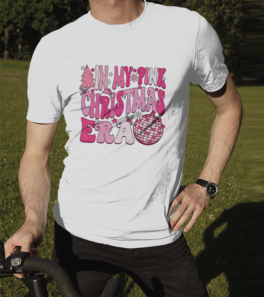 In My Pink Christmas Era Disco Ball T-Shirt