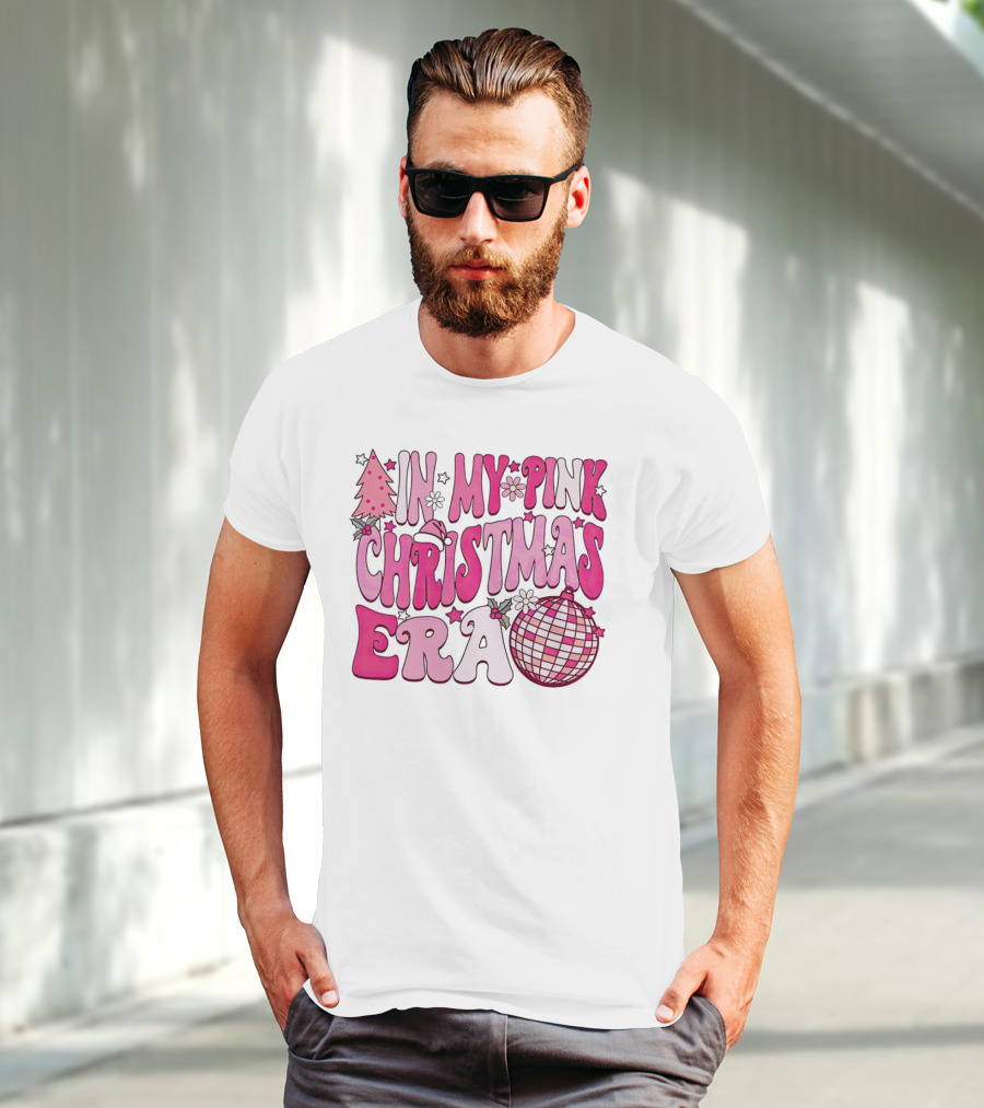 In My Pink Christmas Era Disco Ball T-Shirt