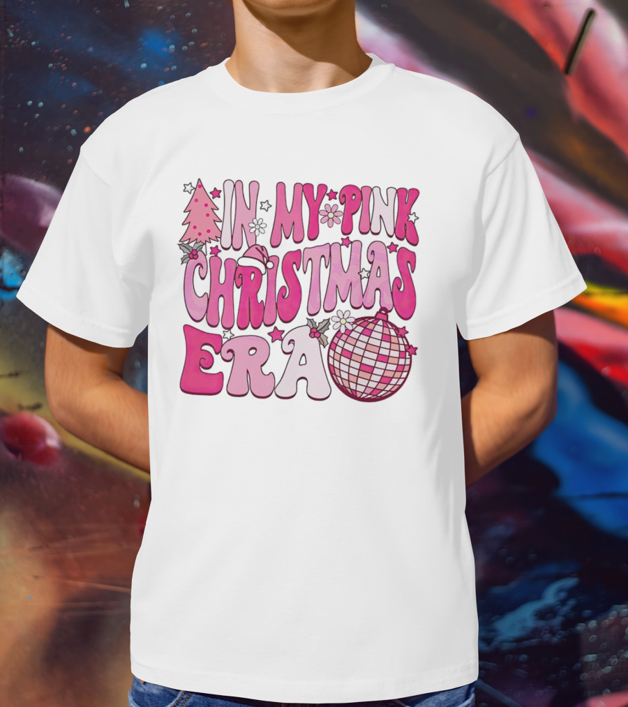 In My Pink Christmas Era Disco Ball T-Shirt