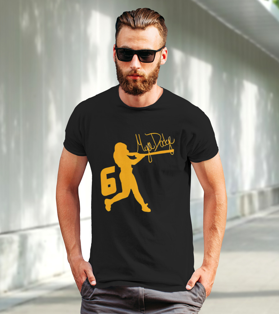 Mya Dodge Missouri Tigers Softball Signature Player Silhouette Number 6 T-Shirt