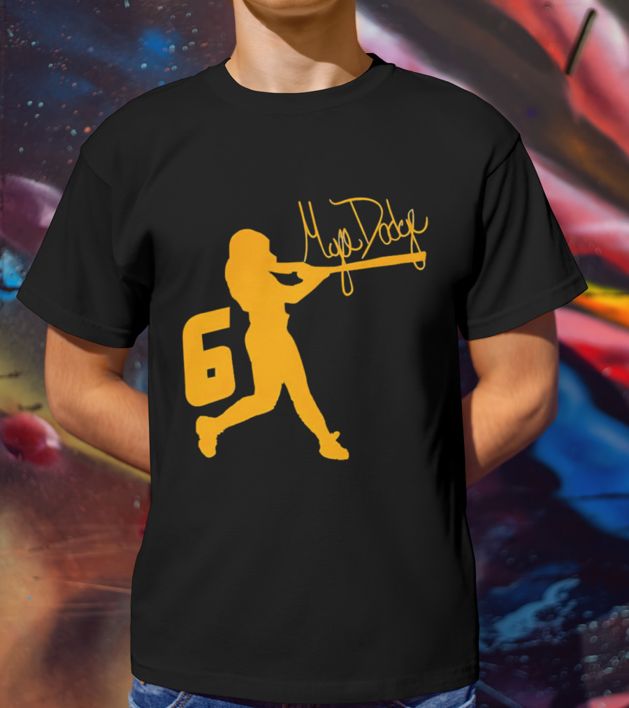 Mya Dodge Missouri Tigers Softball Signature Player Silhouette Number 6 T-Shirt