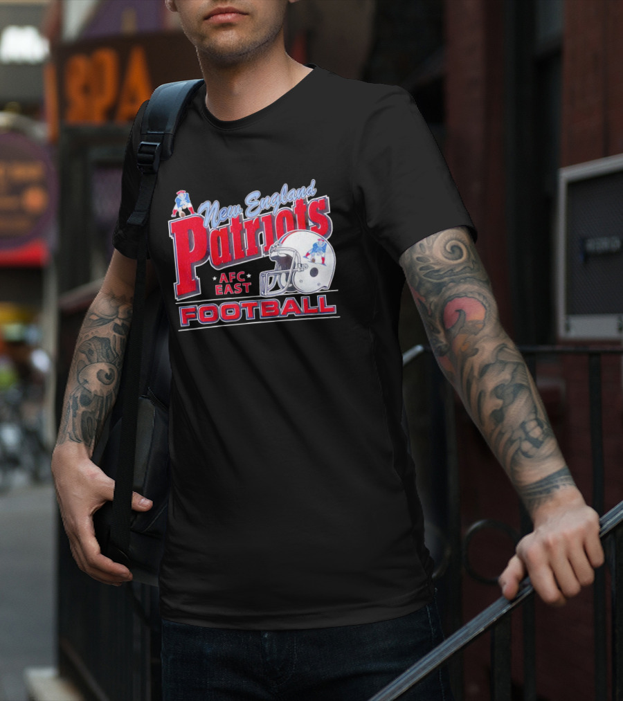New England Patriots AFC East Football Helmet T-Shirt