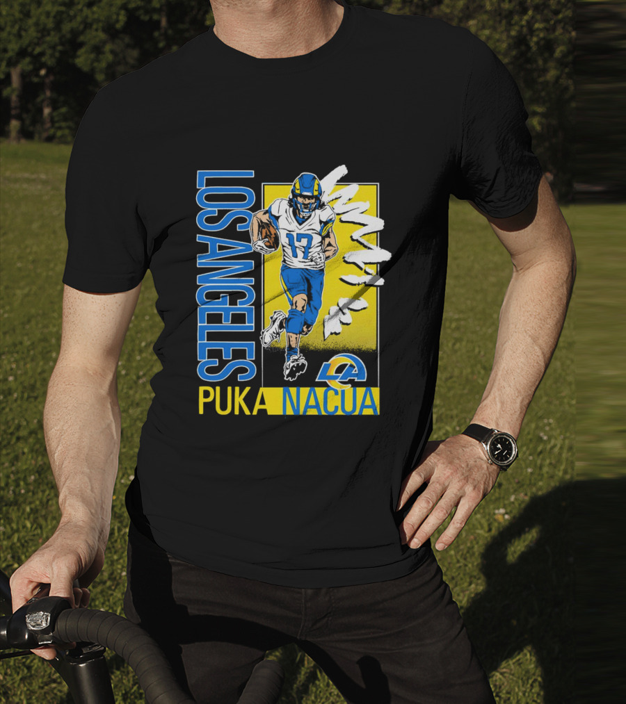 Los Angeles Puka Nacua Rams 17 Player Caricature T-Shirt