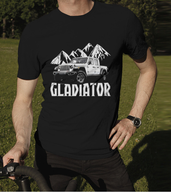 Gladiator Jeep With Mountain Background T-Shirt