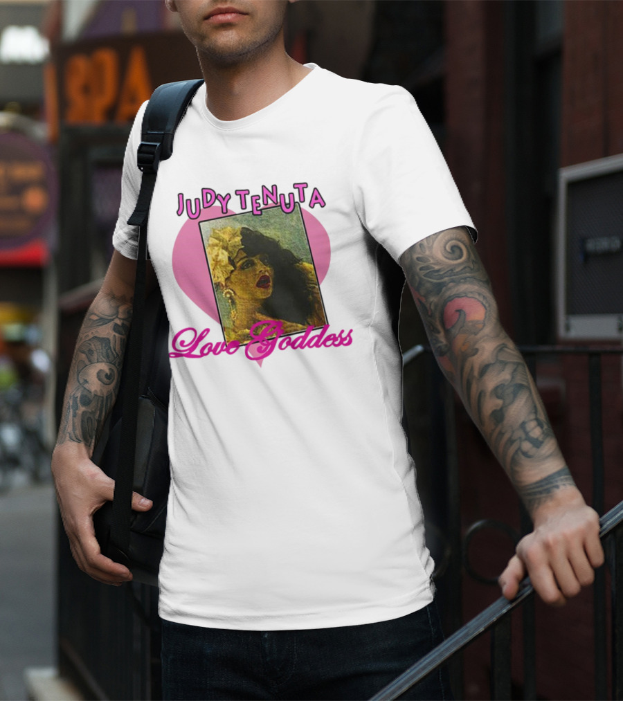 Judy Tenuta Love Goddess Vintage Art With Heart Background T-Shirt