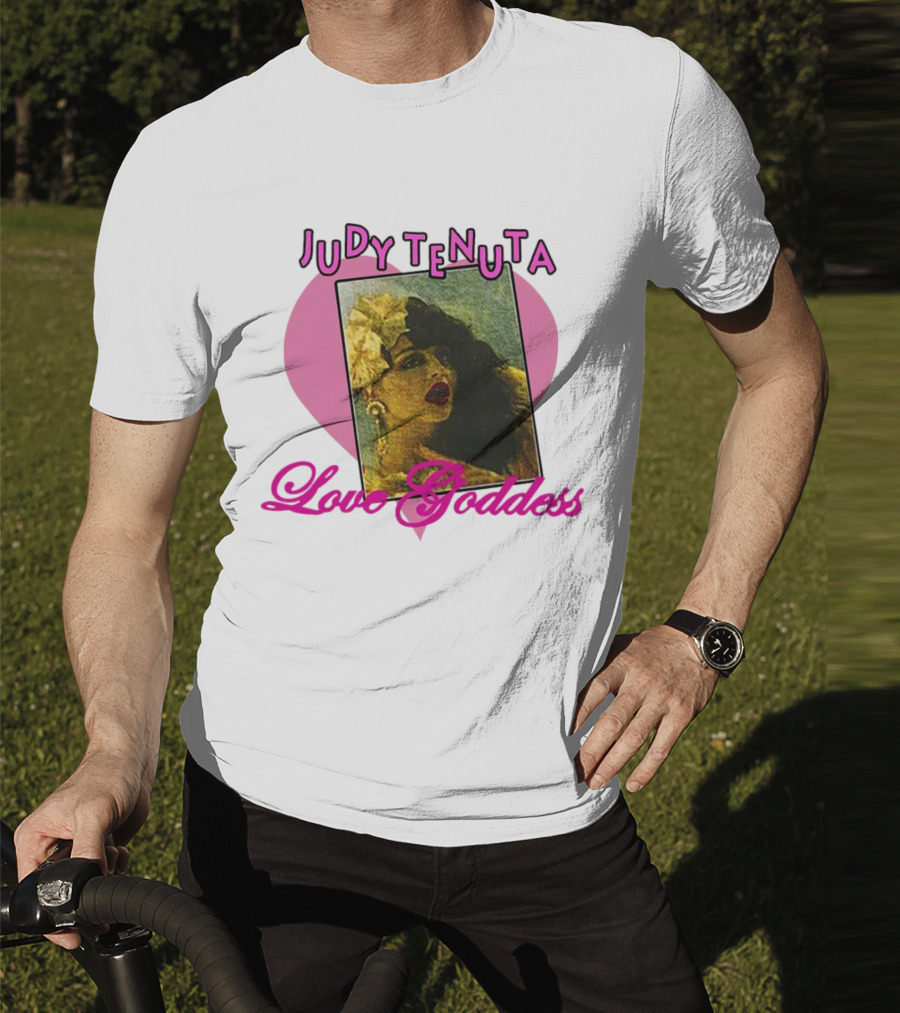 Judy Tenuta Love Goddess Vintage Art With Heart Background T-Shirt