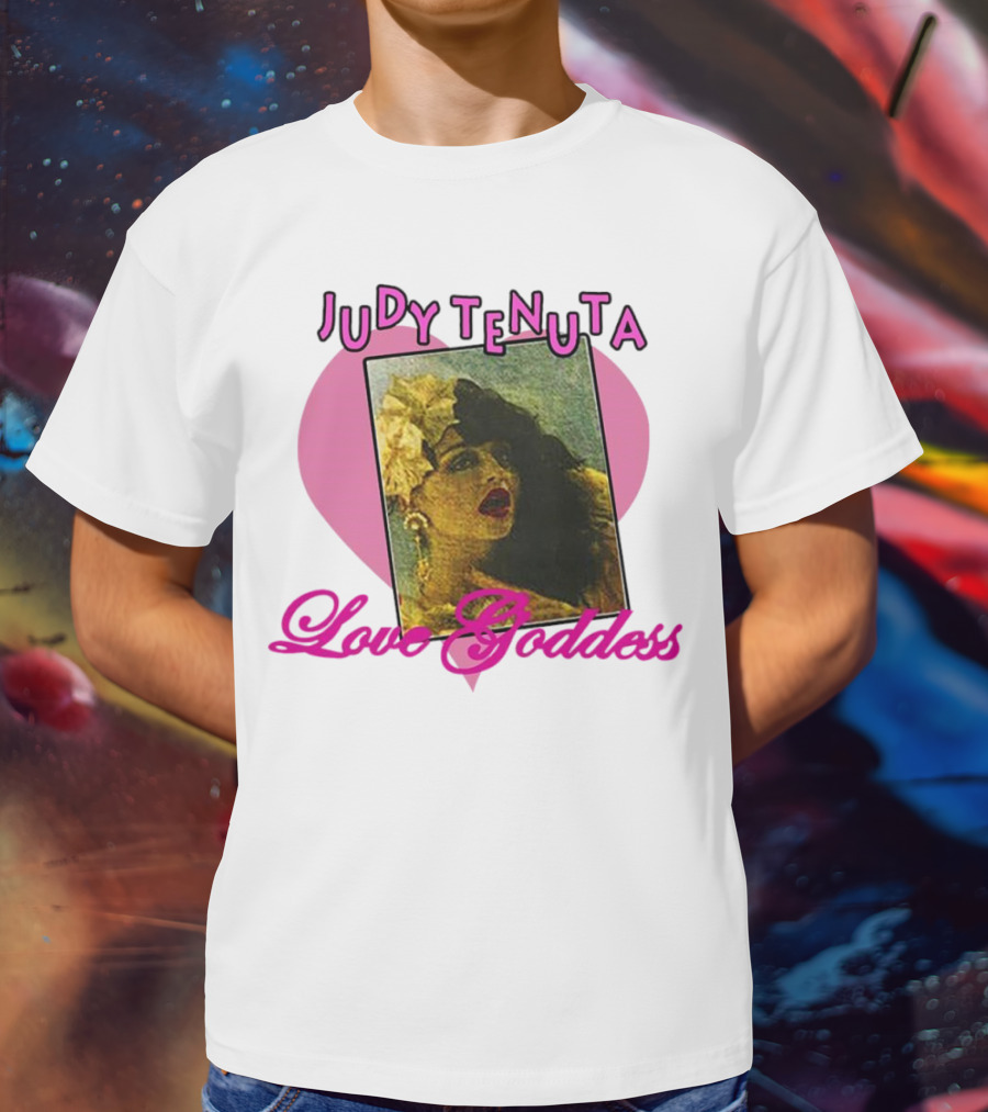 Judy Tenuta Love Goddess Vintage Art With Heart Background T-Shirt