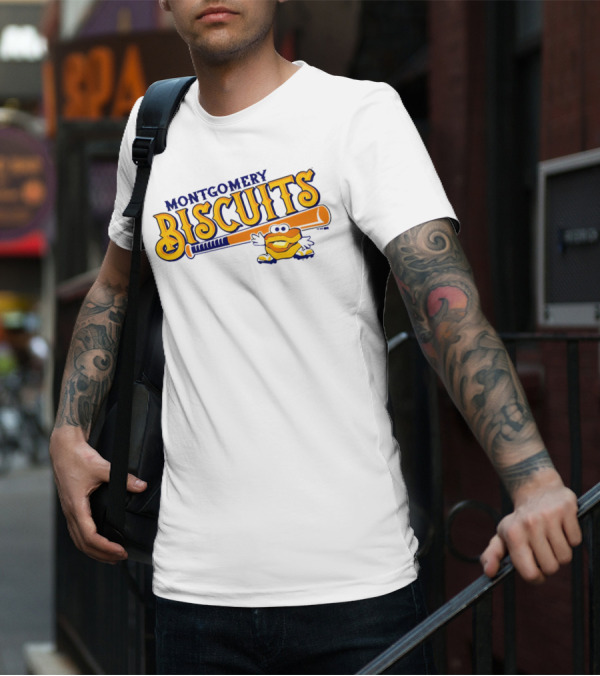 Montgomery Biscuits Biscuits Baseball Bat Biscuits Mascot T-Shirt