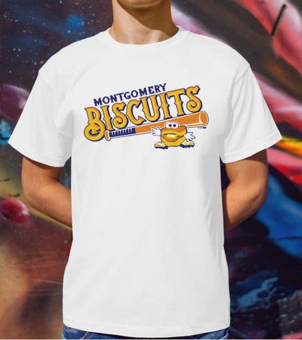 Montgomery Biscuits Biscuits Baseball Bat Biscuits Mascot T-Shirt
